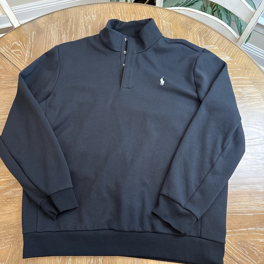Polo by Ralph Lauren Black quarter snap pullover sweatshirt